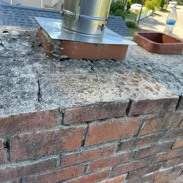 removing old chimney wall and moss