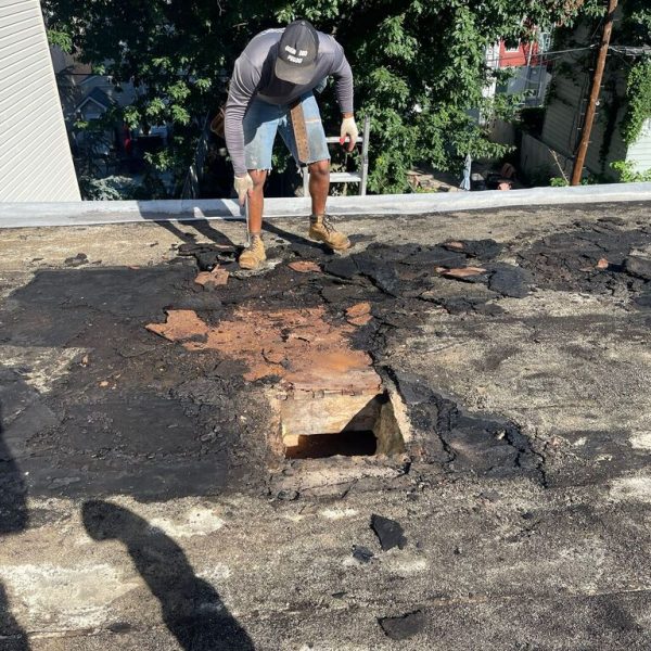 removing old flat roof